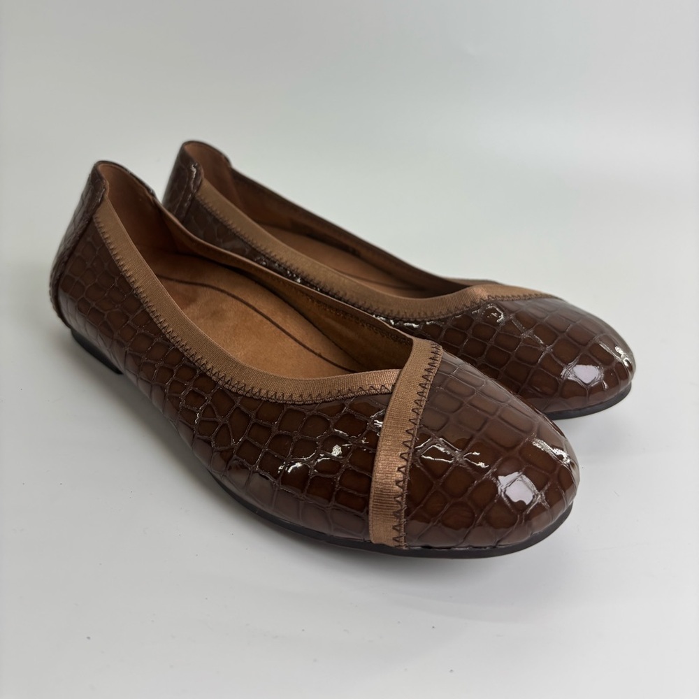 Vionic Caroll ballet flats 6.5 brown croc slip on comfort